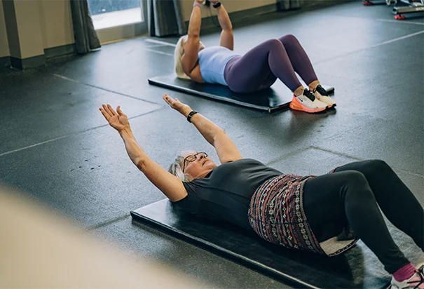 people training in a group setting